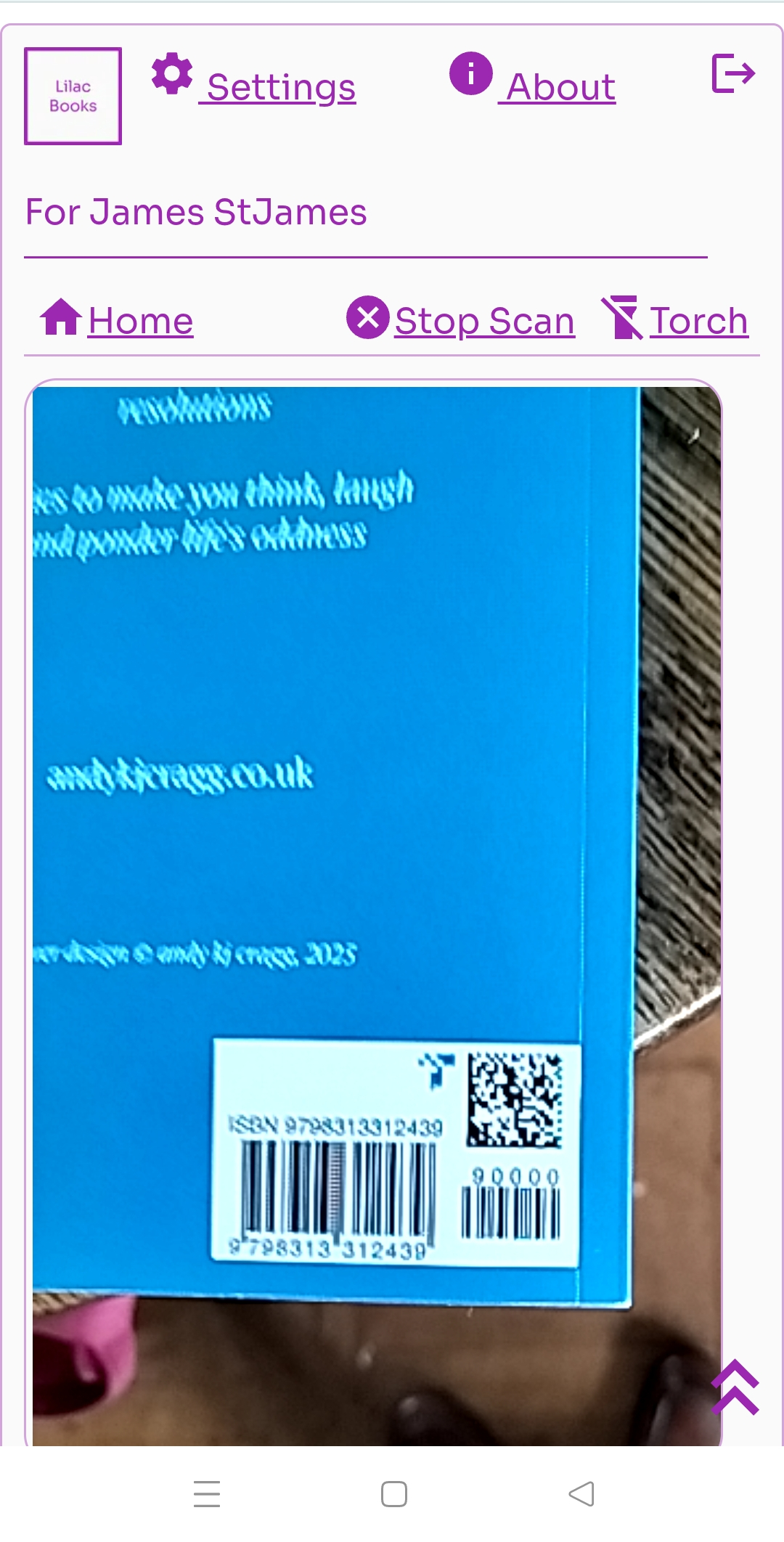 Scan ISBN Barcode Screenshot